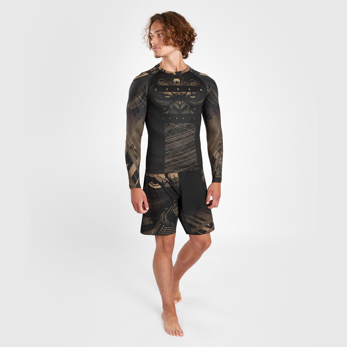 Rashguard à Manches Longues Venum Gorilla Jungle - Noir/Sable - product-type_T-Shirts de Compression