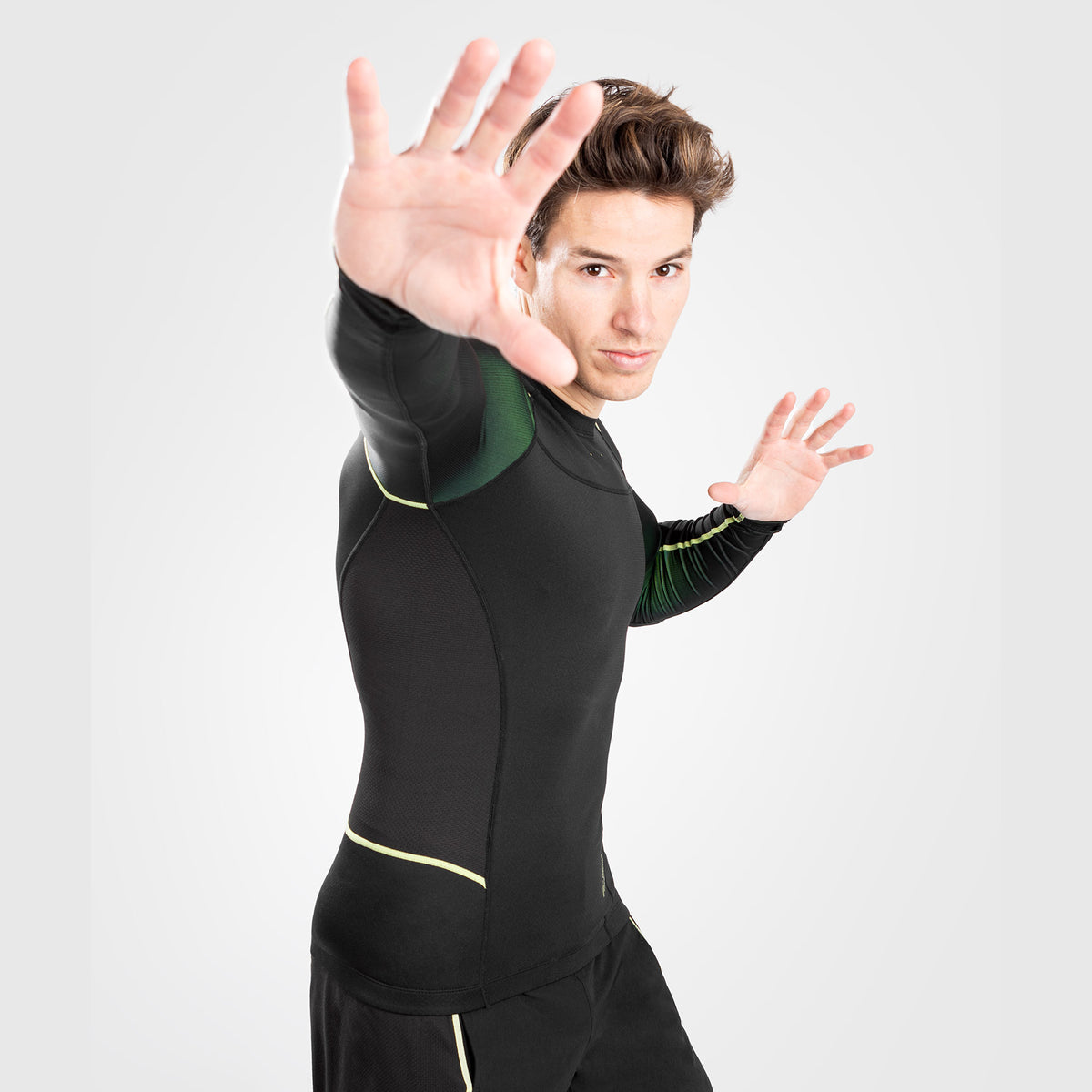 Rashguard Hommes - Manches longues Venum Fusion 2.0 - Noir/Jaune - product-type_T-Shirts de Compression