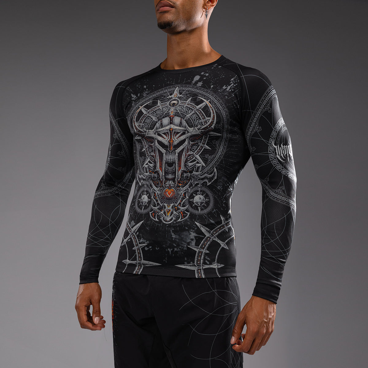 Rashguard à Manches Longues pour Hommes Venum Gladiator 5.0 - Noir/Argent - product-type_T-Shirts de Compression