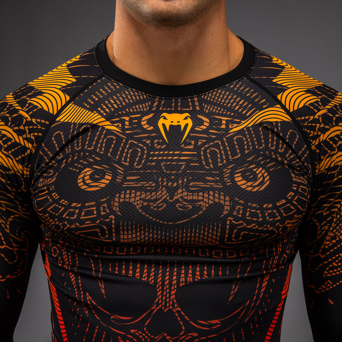 Rashguard Manches Longues Venum Quetzal Fury - Noir/Rouge Fury/Mandarine - product-type_T-Shirts de Compression