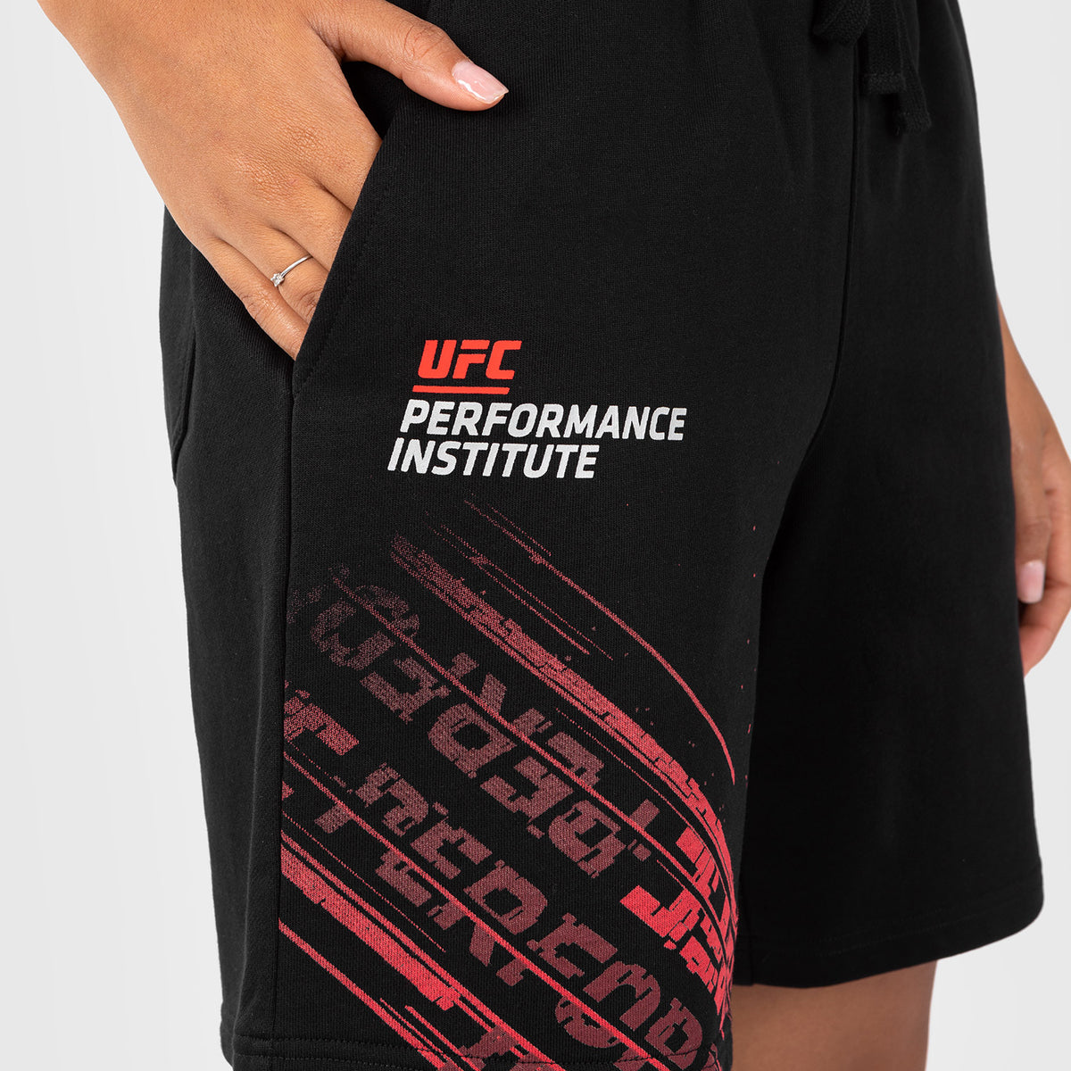 Short en coton pour femmes UFC Venum Performance Institute 2.0 - Noir/Rouge - product-type_Shorts en Coton