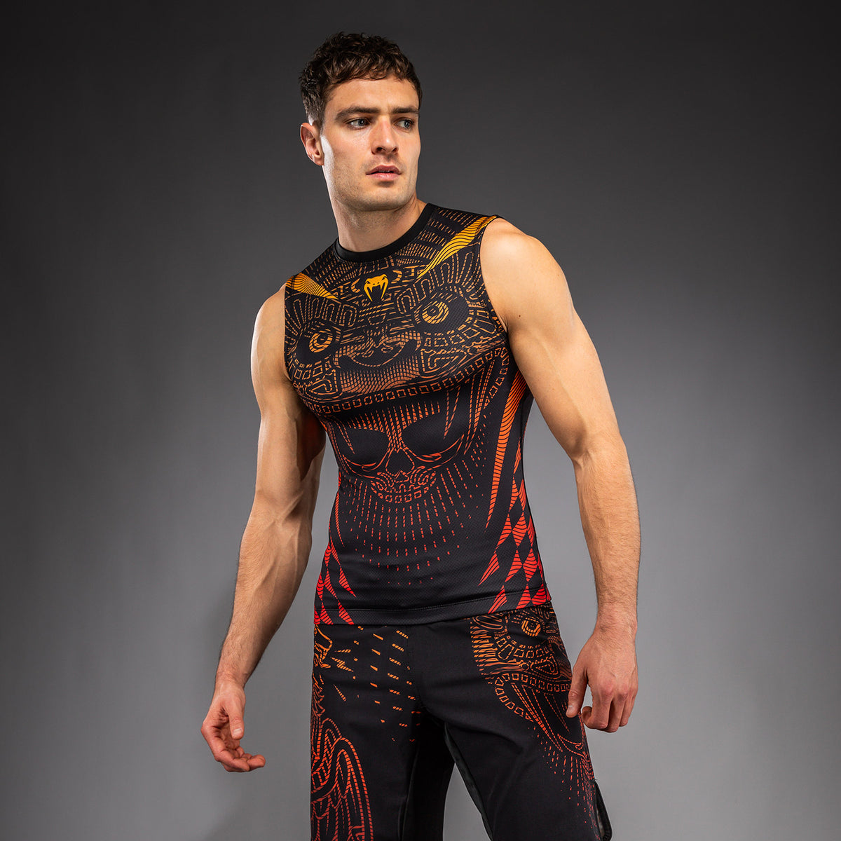 Rashguard Sans Manches Venum Quetzal Fury - Noir/Rouge Fury/Mandarine - product-type_T-Shirts de Compression