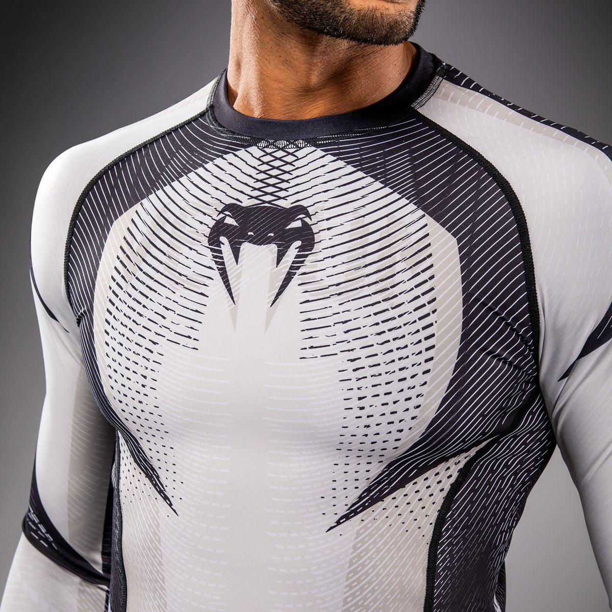 Rashguard à Manches Longues Venum Galactic 3.0 - Blanc Cassé/Noir - product-type_T-Shirts de Compression
