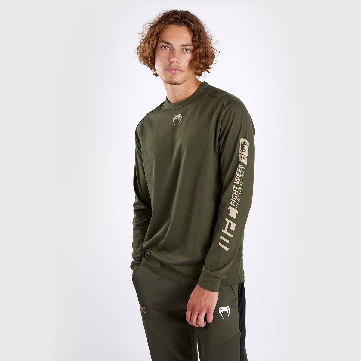T-shirt à manches longues pour Hommes UFC Adrenaline by Venum Fight Week - Khaki - product-type_T-Shirts