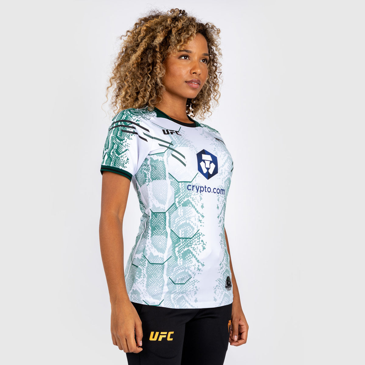 T-shirt Technique Personnalisé pour Femme UFC Adrenaline by Venum Authentic Fight Night - Emerald Edition - Vert/Blanc - product-type_T-Shirts Dry Tech