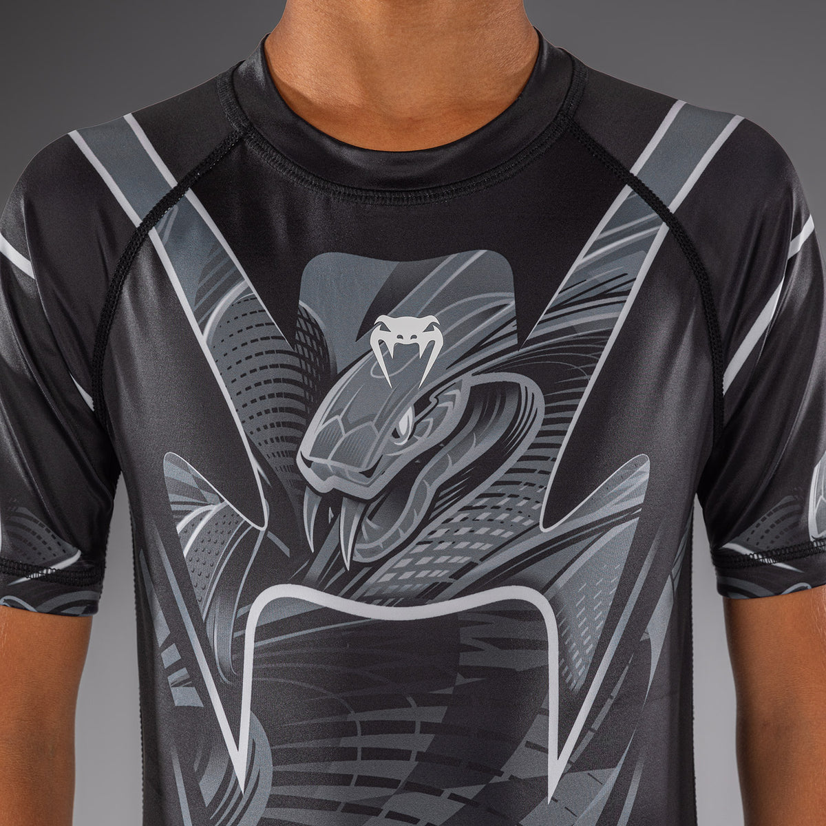Rashguard manches courtes Pour Enfant Venum Crimson Viper 2.0 - Noir/Gris - product-type_T-Shirts de Compression