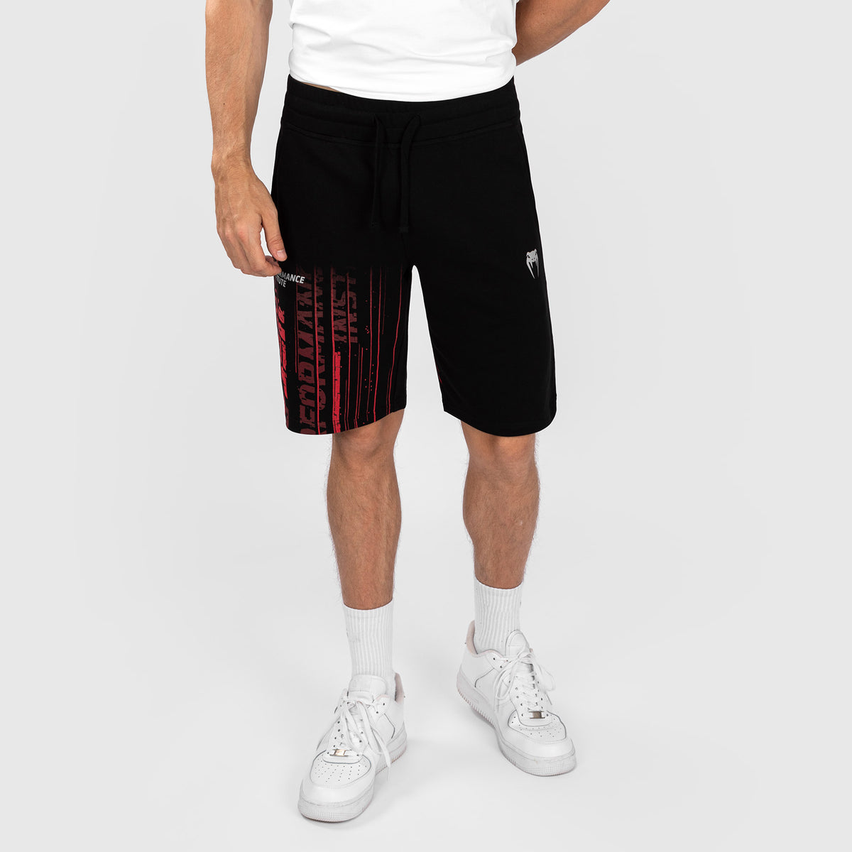 Short en Coton pour Hommes UFC Venum Performance Institute 2.0 - Noir/Rouge - product-type_Shorts en Coton