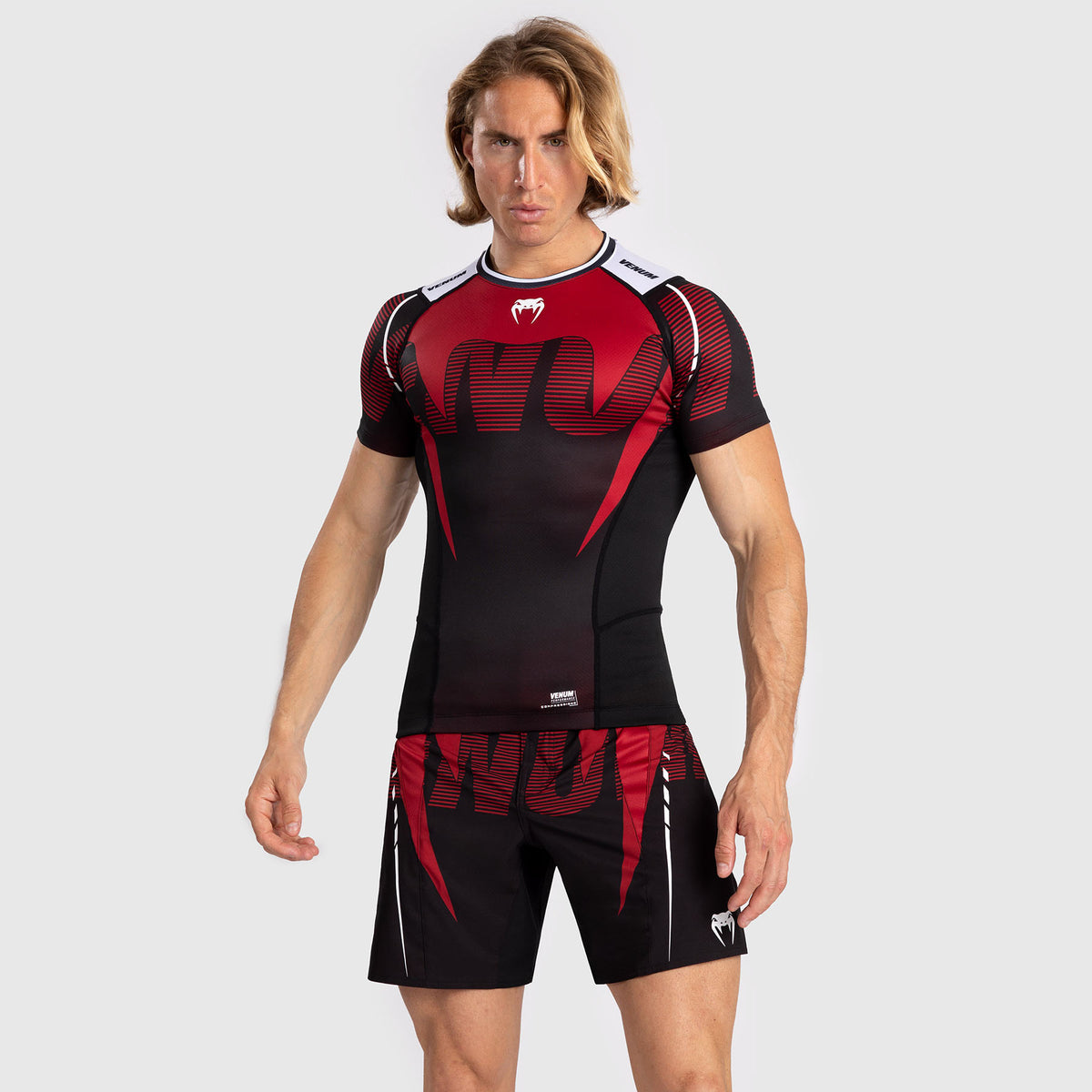 Rashguard À Manches Courtes pour Hommes Venum Adrenaline - Red - product-type_T-Shirts de Compression