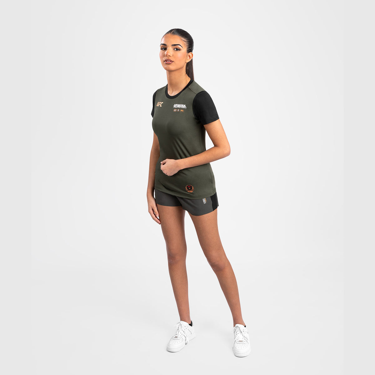 T-shirt Dry-Tech pour Femmes UFC Adrenaline by Venum Fight Week - Kaki/Bronze - product-type_T-Shirts Dry Tech