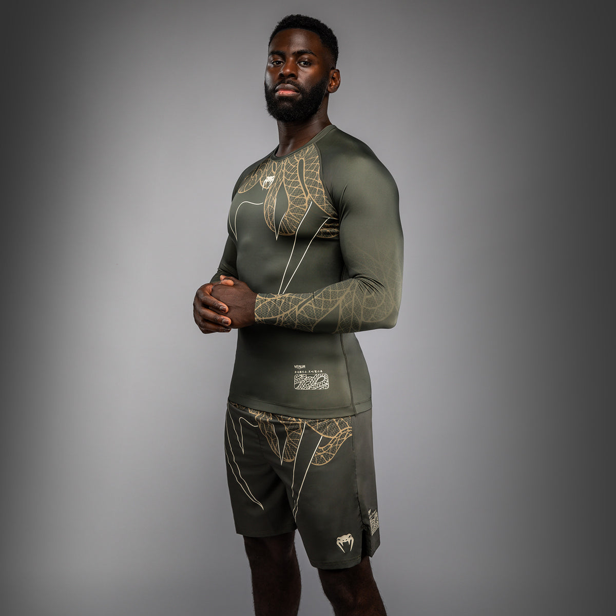 Rashguard Manches Longues Venum Serpenti – Kaki/Bronze/Ivoire - product-type_T-Shirts de Compression