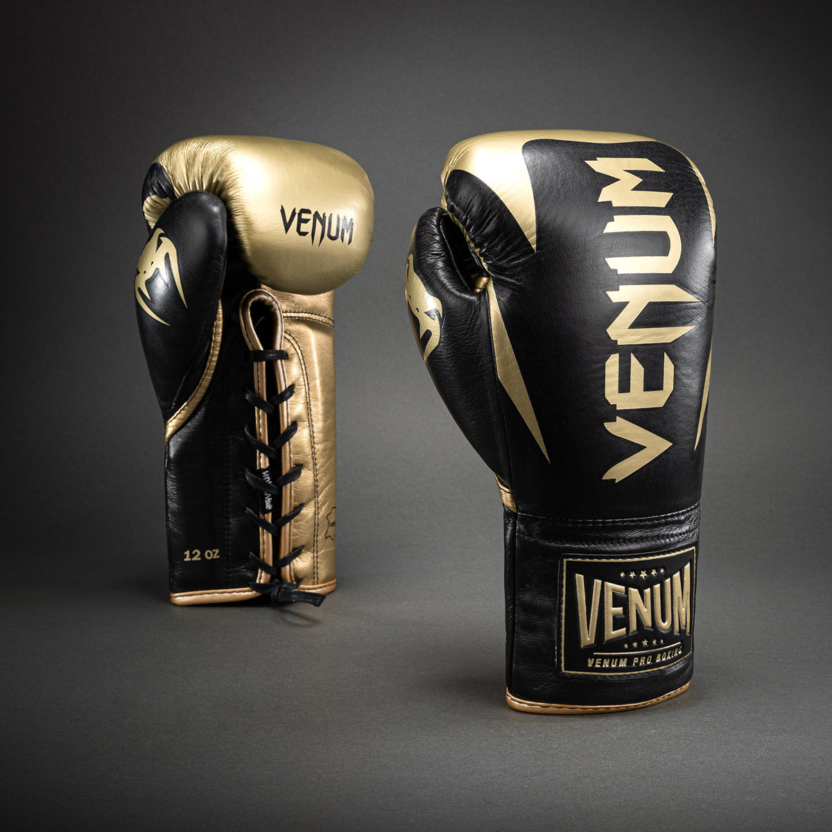 Gants de boxe pro Venum Hammer avec Lacets - Noir/Or - product-type_Gants de boxe