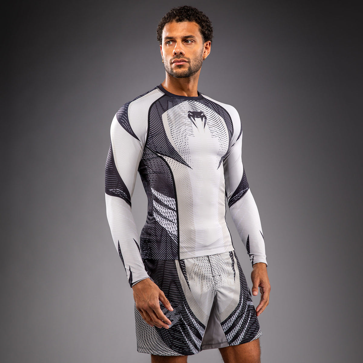 Rashguard à Manches Longues Venum Galactic 3.0 - Blanc Cassé/Noir - product-type_T-Shirts de Compression