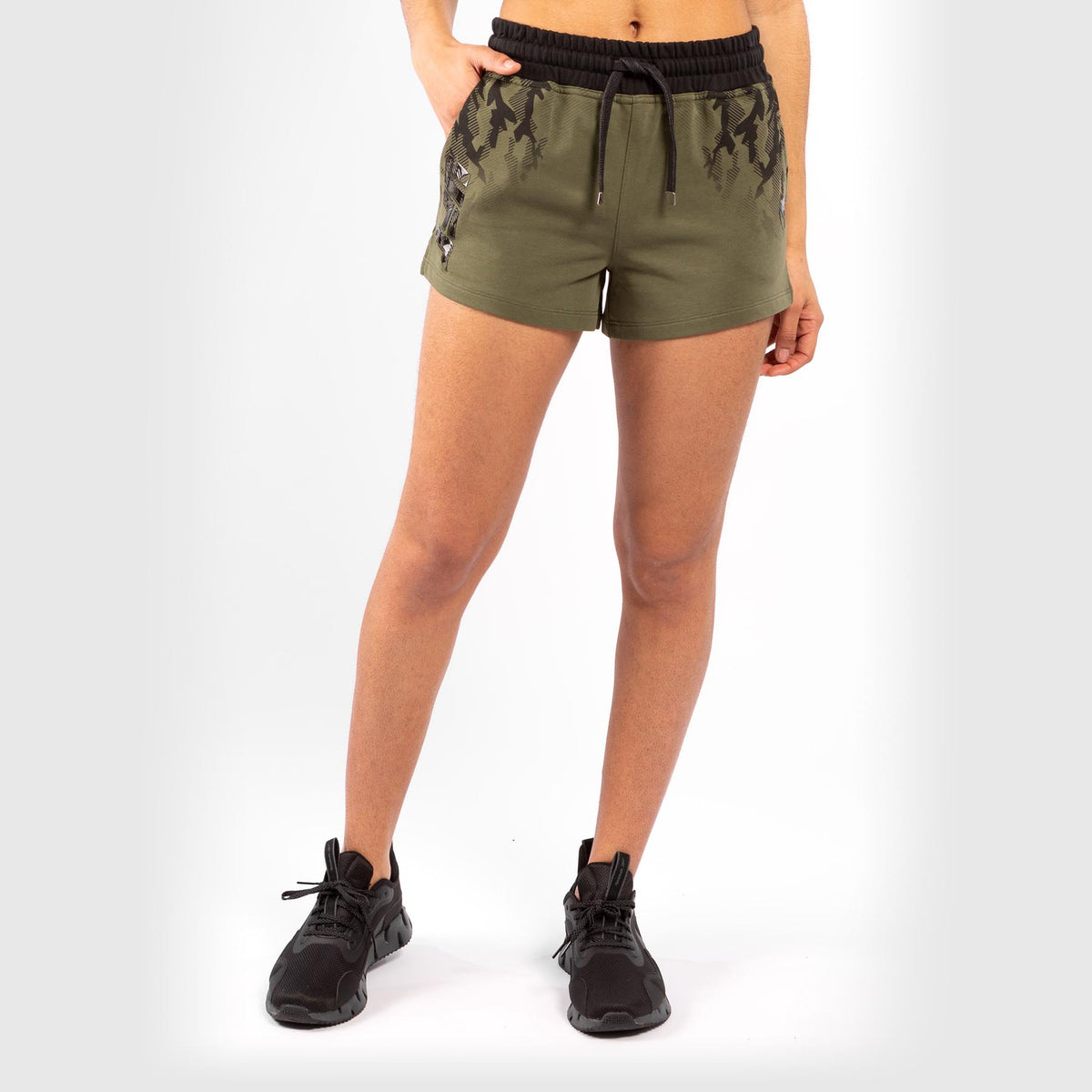 Short de Sport en Coton Femme UFC Venum Authentic Fight Week - Kaki - product-type_Shorts en Coton