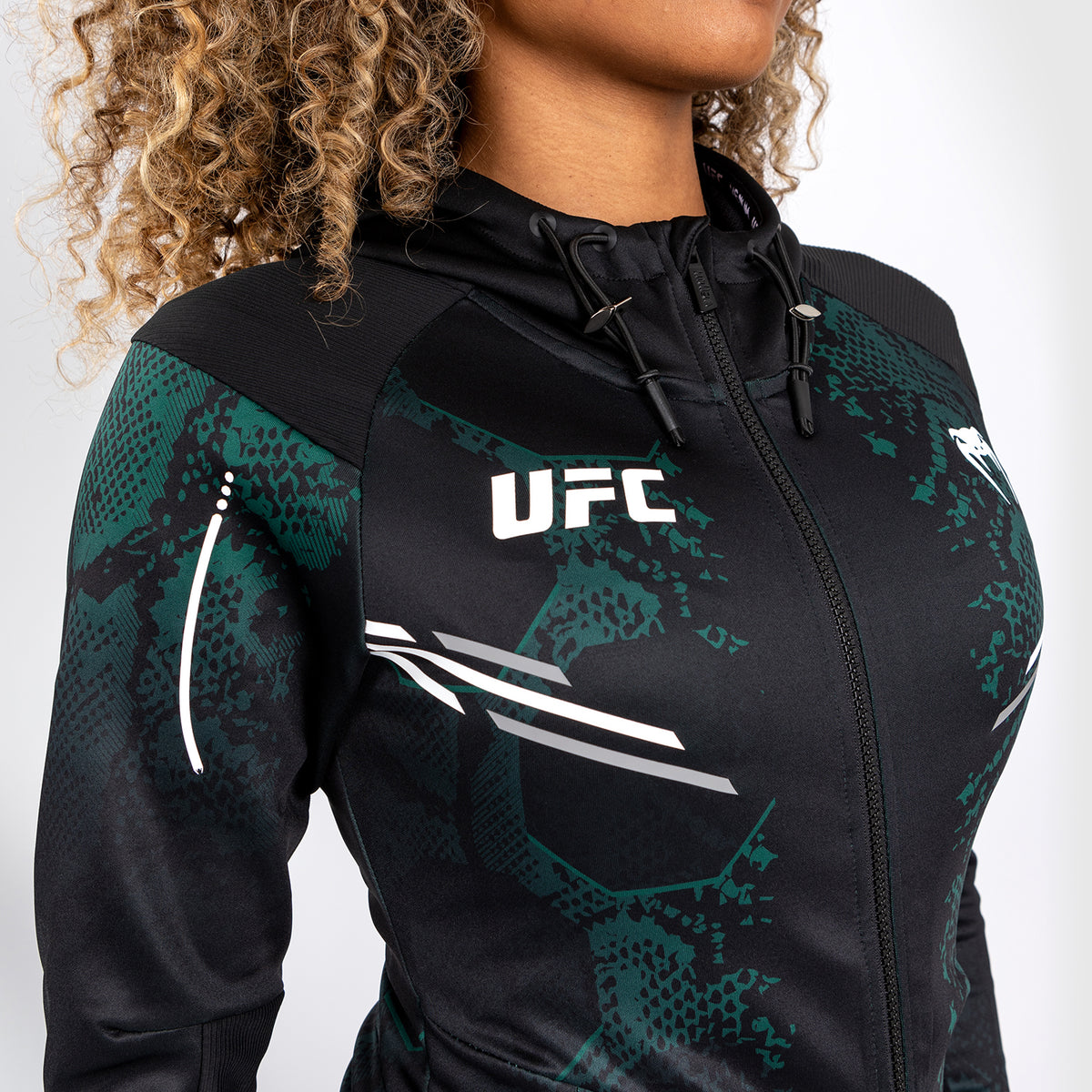 Sweat à capuche Personnalisé pour femmes UFC Adrenaline by Venum Authentic Fight Night - Emerald Edition - Vert/Noir - product-type_Vestes