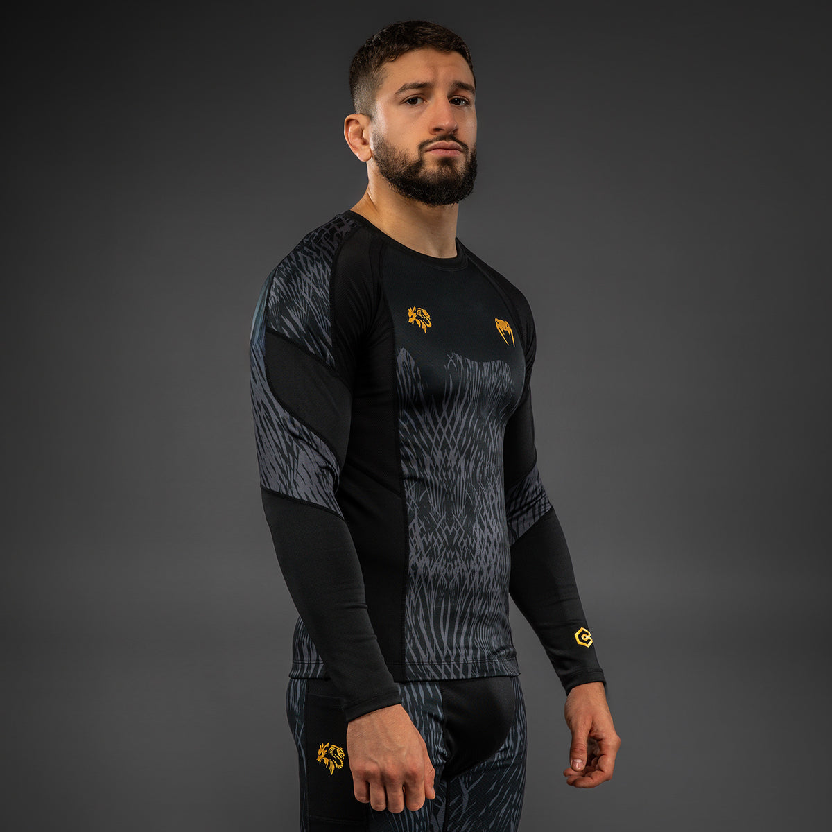 Rashguard à manches longues Venum x Chimaev - Noir/Gris - product-type_T-Shirts de Compression
