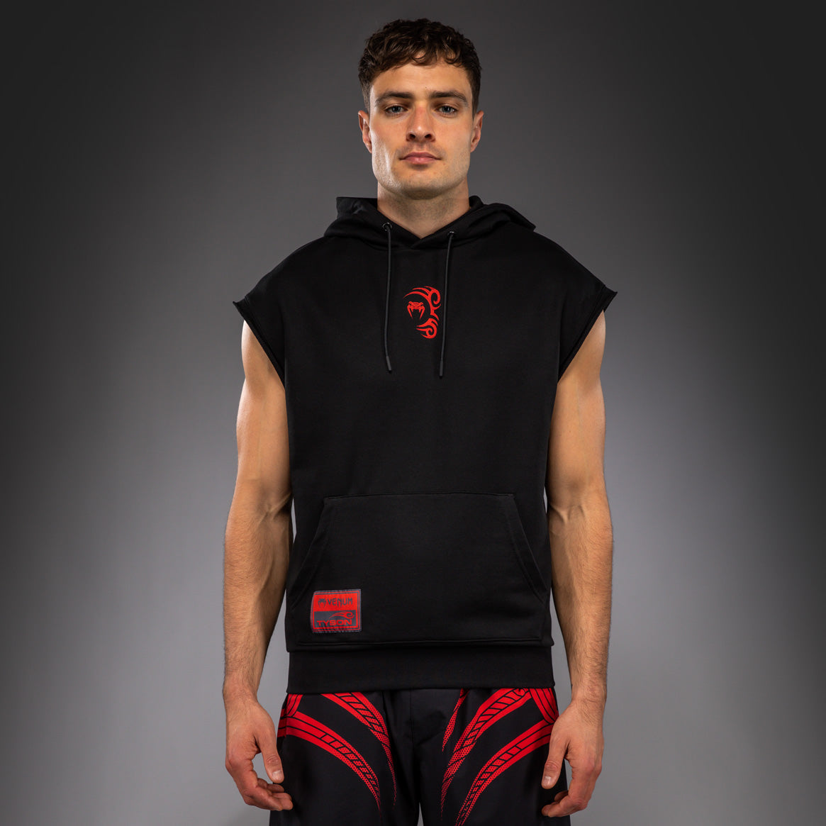 Sweat à capuche sans manches Venum x Mike Tyson Tiger - Noir Profond/Rouge Intense - product-type_Sweatshirts
