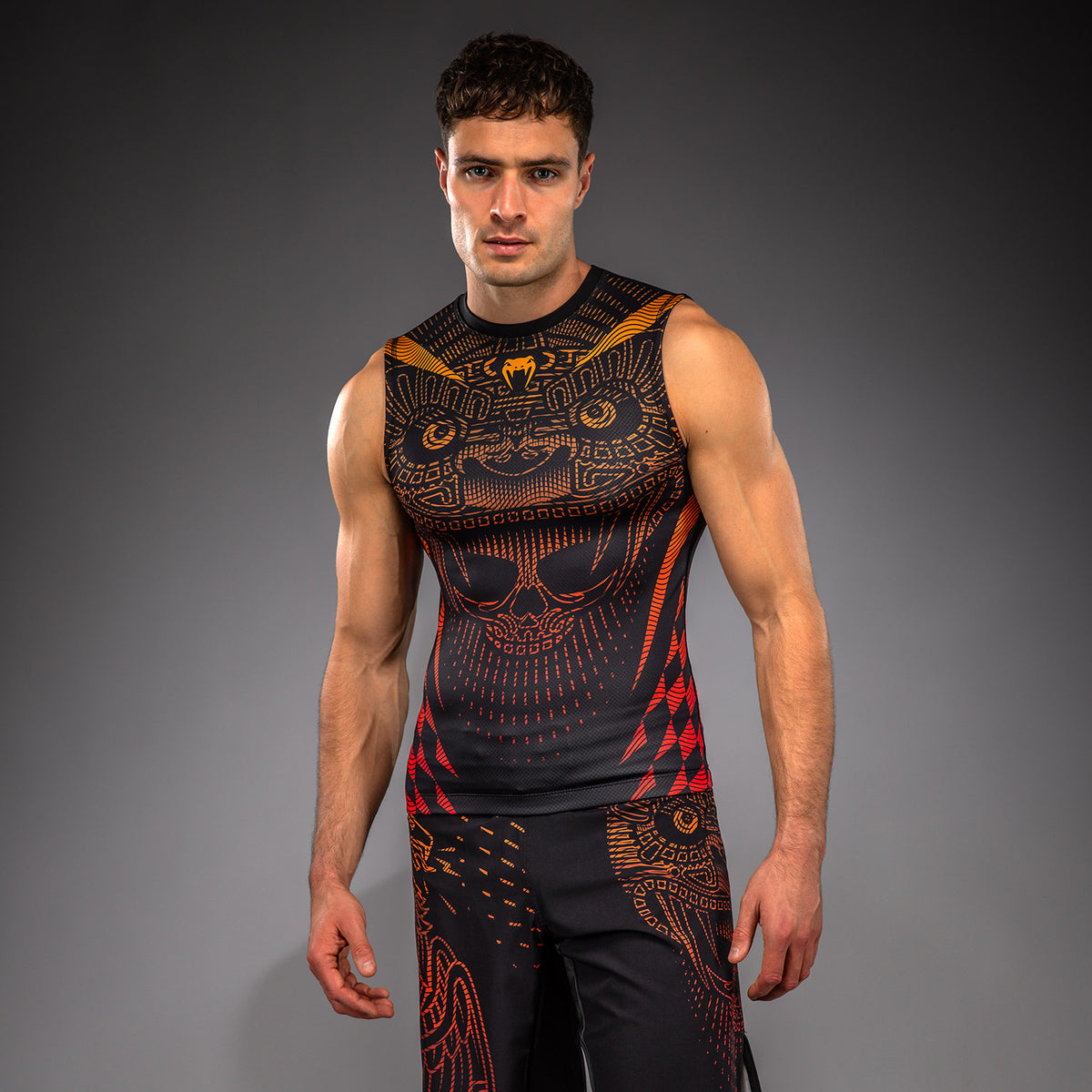 Rashguard Sans Manches Venum Quetzal Fury - Noir/Rouge Fury/Mandarine - product-type_T-Shirts de Compression