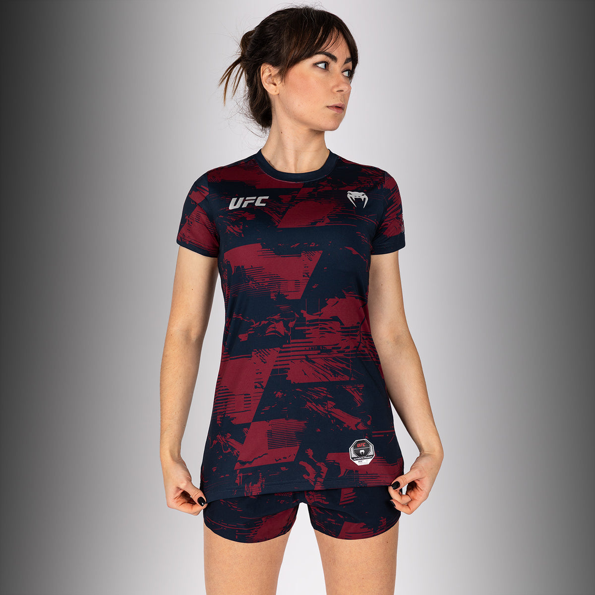T-shirt manches courtes Performance Femme UFC Zenith by Venum Authentic Fight Week - Bleu marine/Bordeaux/Argent - product-type_T-Shirts Dry Tech