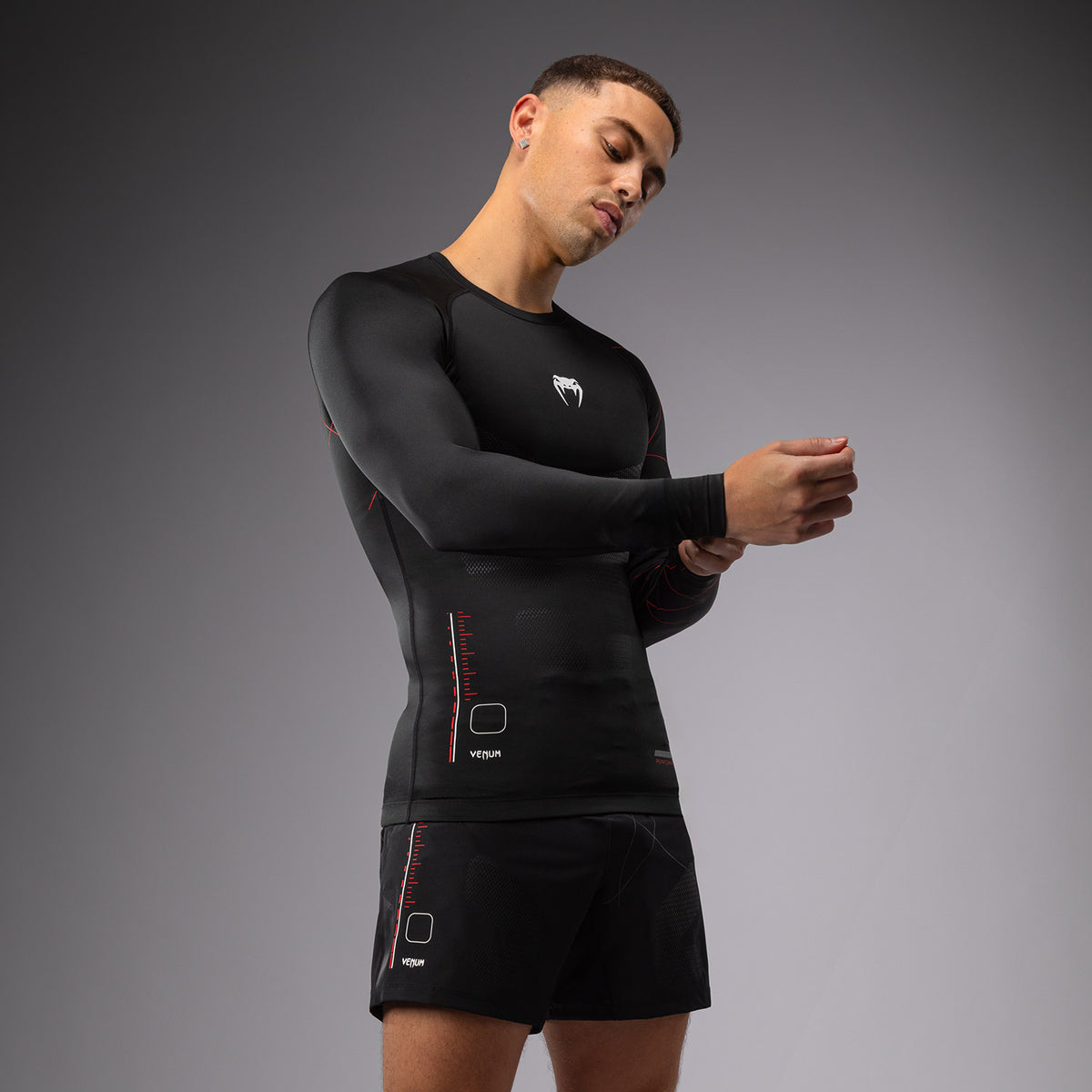 Rashguard Manches Longues Venum Tactical XT- Noir/Rouge Feu - product-type_T-Shirts de Compression