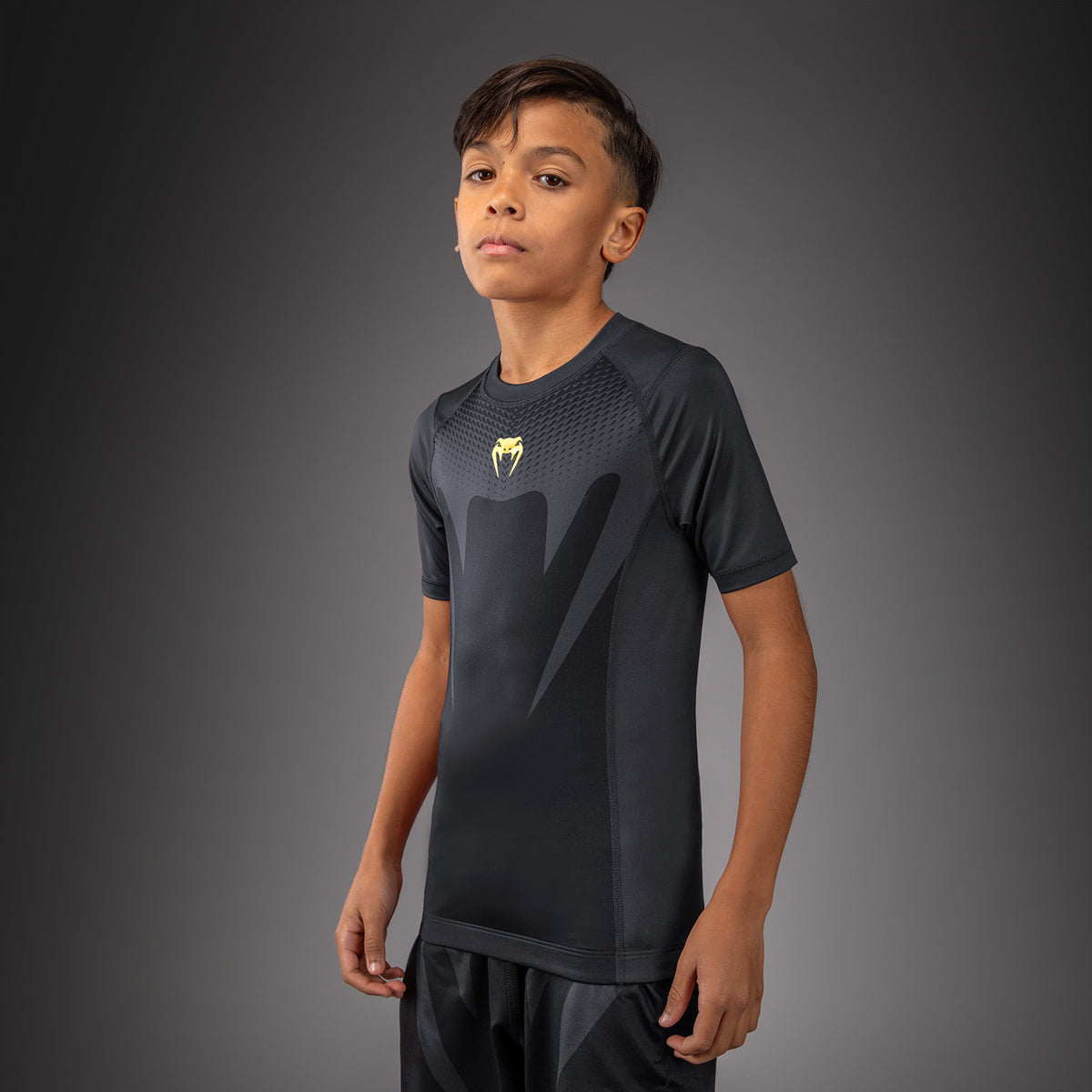Rashguard manches courtes pour Enfant Venum Attack - Noir/Or - product-type_T-Shirts de Compression
