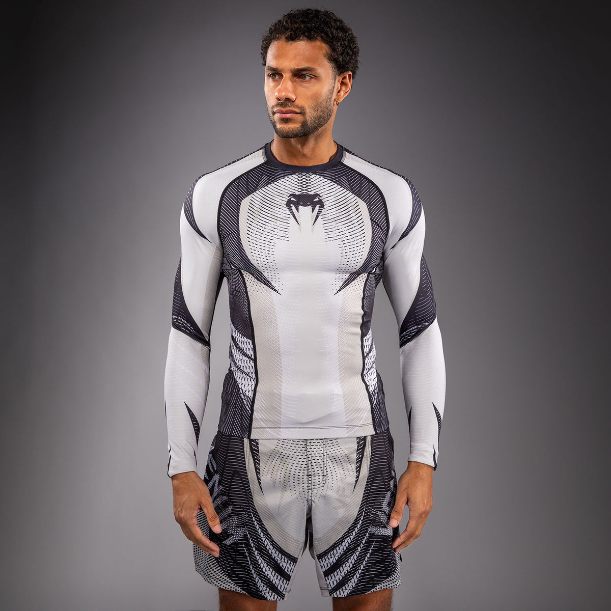 Rashguard à Manches Longues Venum Galactic 3.0 - Blanc Cassé/Noir - product-type_T-Shirts de Compression