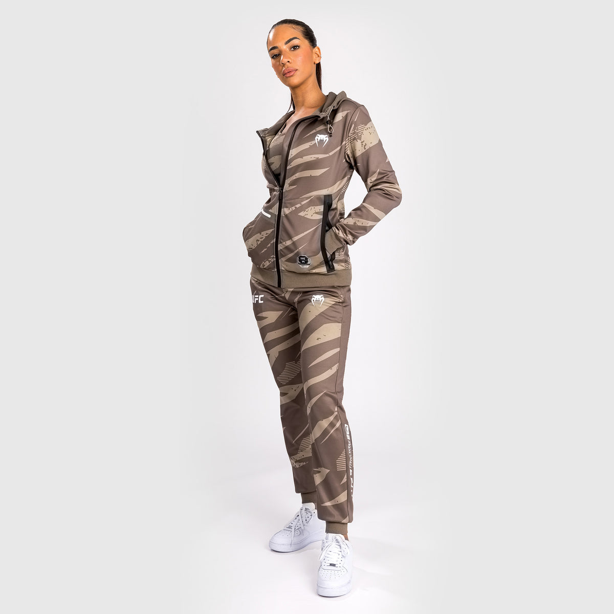 Sweat à capuche zippé Pour Femme Venum UFC Adrenaline by Venum Fight Week - Camouflage Désert - product-type_Vestes