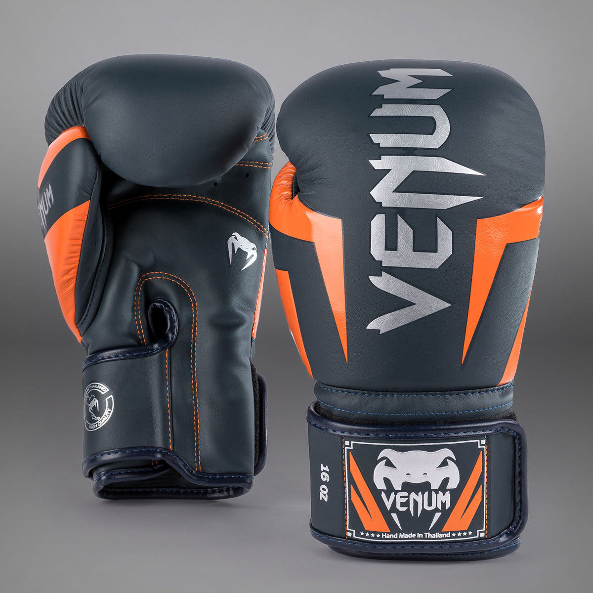 Gants de Boxe Venum Elite - Bleu Marine/Argent/Orange - product-type_Gants de boxe