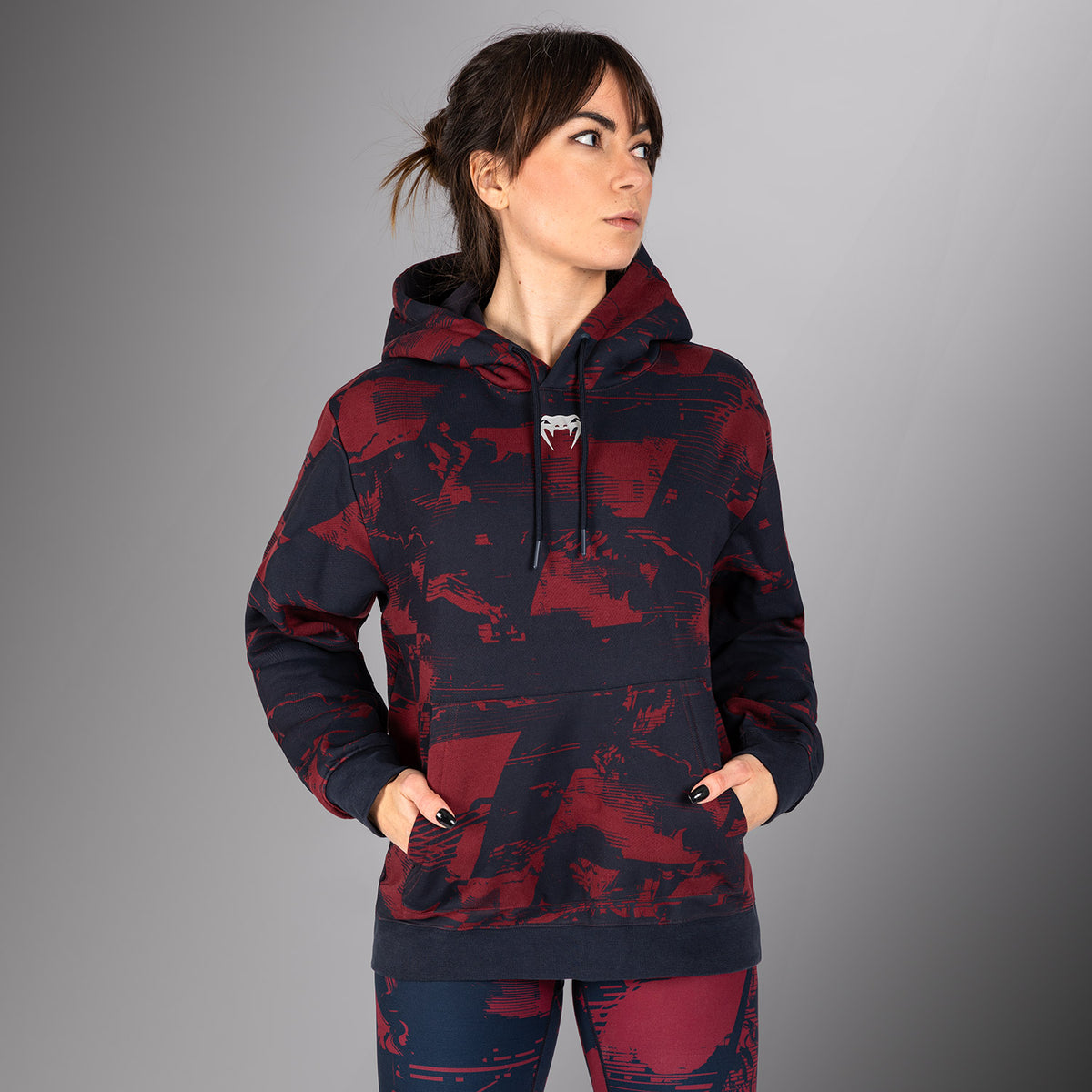 Sweat à capuche Femme UFC Zenith by Venum Authentic Fight Week - Bleu marine/Bordeaux/Argent - product-type_Sweatshirts
