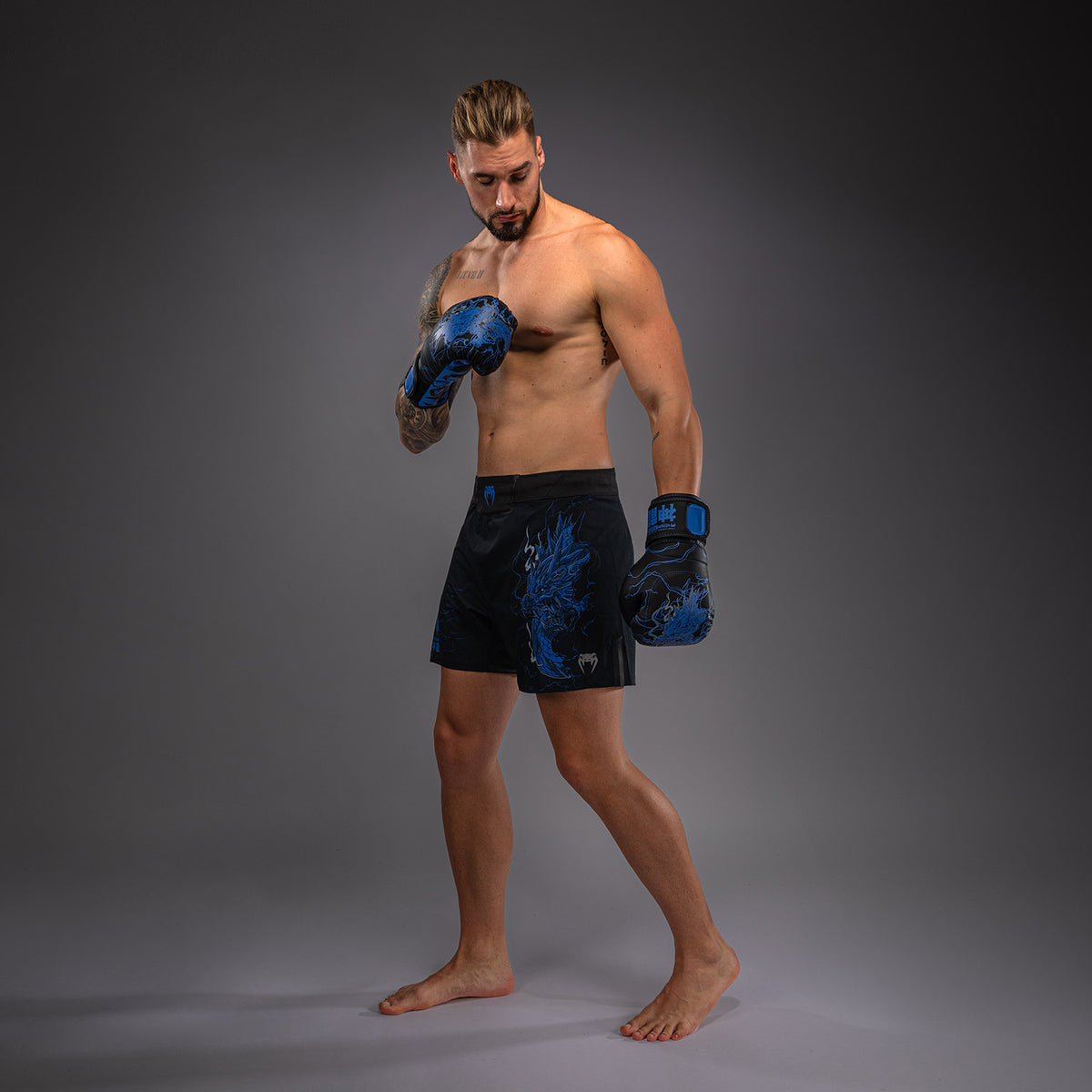 Short de Combat Venum Thunder Dragon – Noir/Bleu Royal - product-type_Shorts de MMA