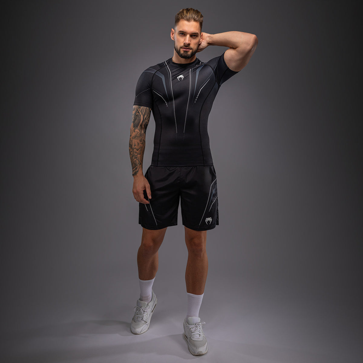 Rashguard à Manches Courtes Venum Streamline – Noir/Blanc - product-type_T-Shirts de Compression