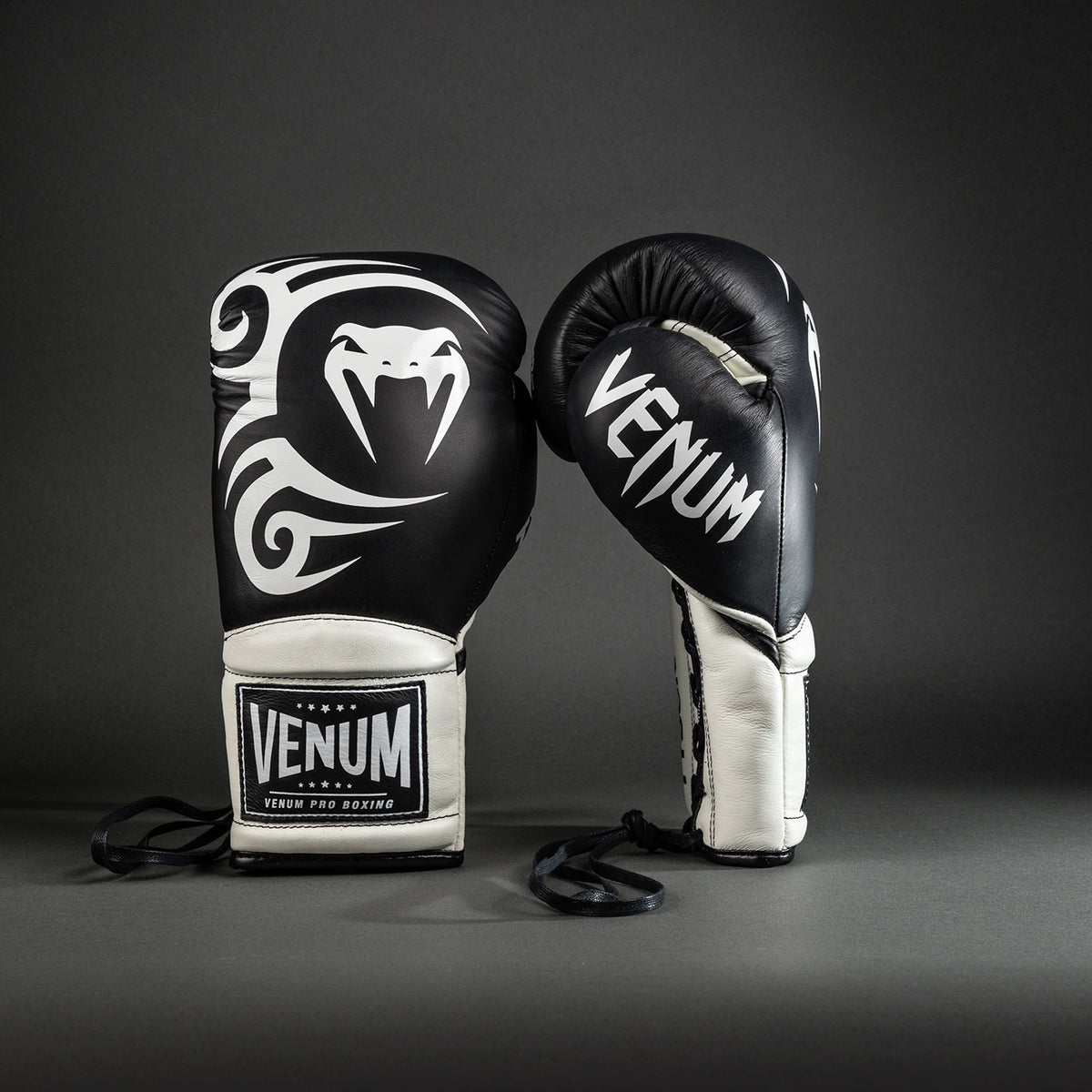 Gants de Boxe Pro Venum Giant 2.0 Mike Tyson avec Lacets - Noir Profond/Blanc Optique - product-type_Gants de boxe
