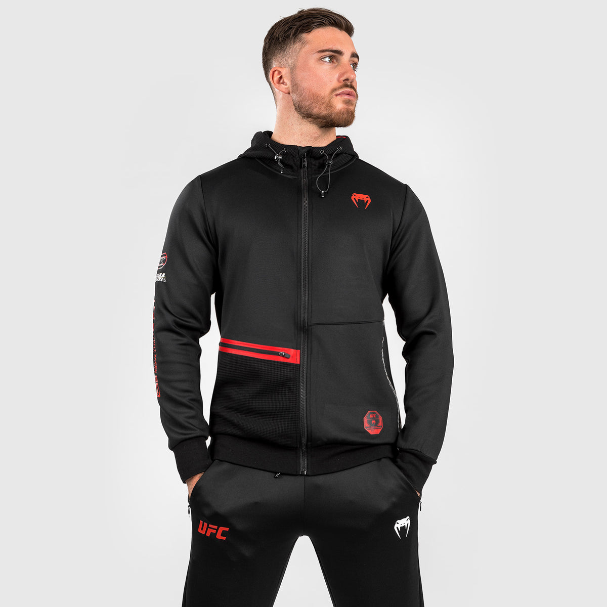 Sweatshirt zippé à capuche pour Hommes UFC Adrenaline by Venum Fight Week - Noir - product-type_Sweatshirts