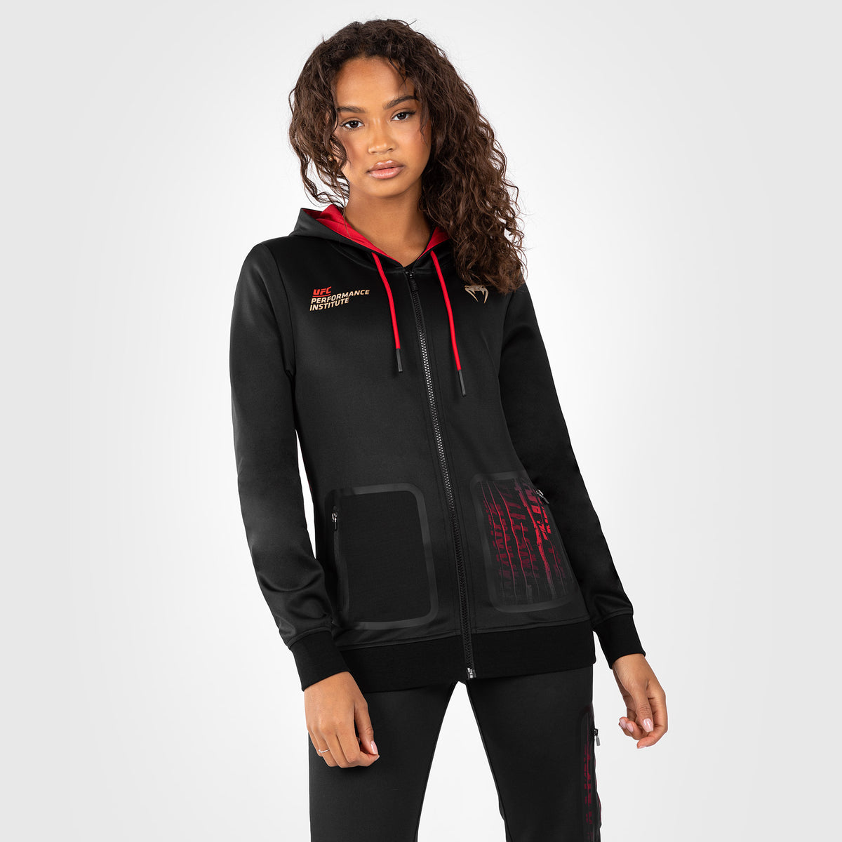 Veste à Capuche pour Femmes UFC Venum Performance Institute 2.0 - Noir/Rouge - product-type_Vestes