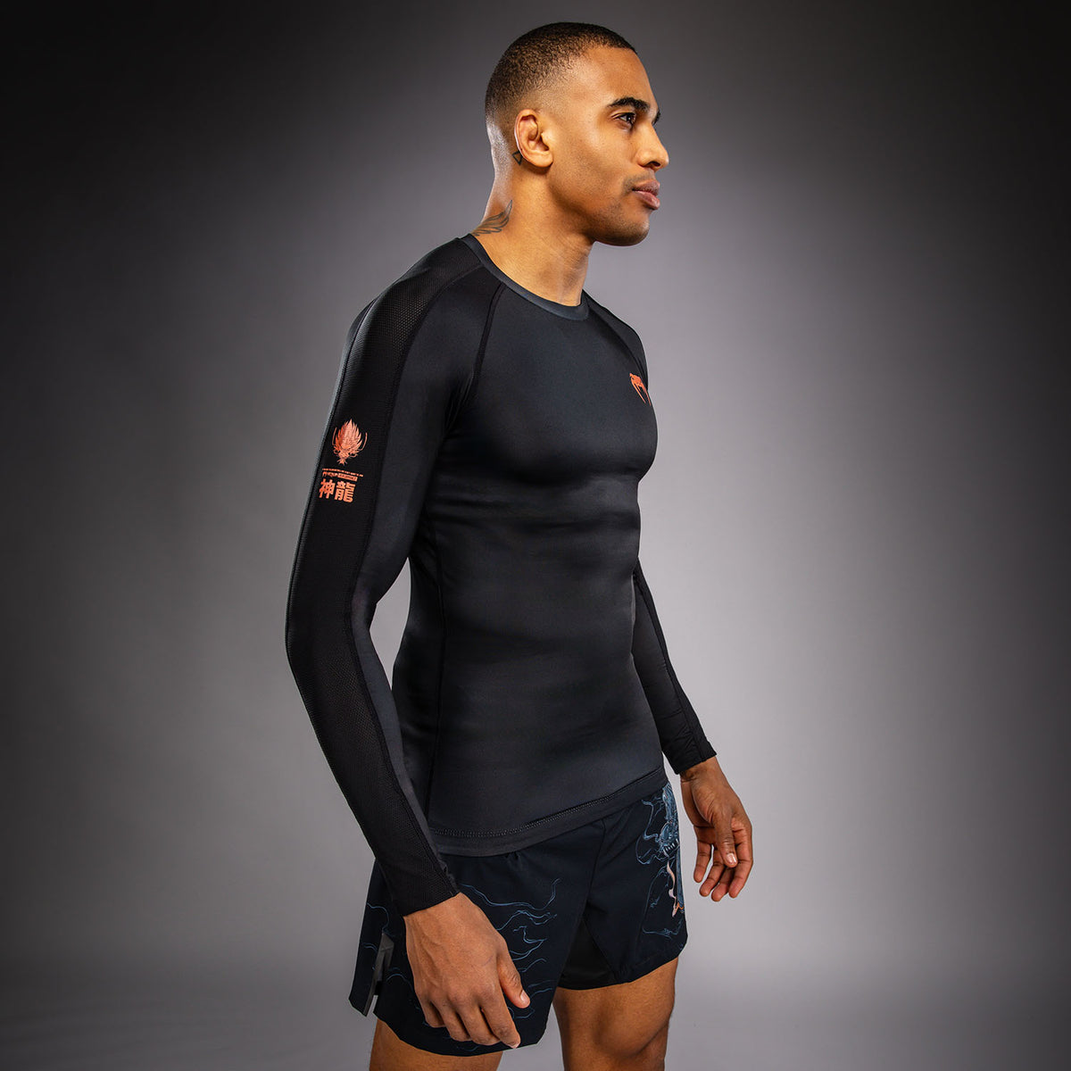 Rashguard à Manches Longues Venum Thunder Dragon – Noir/Gris/Cuivre - product-type_T-Shirts de Compression