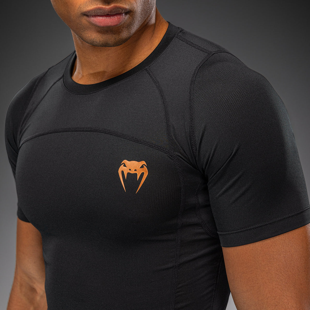 Rashguard manches courtes Venum G-Fit Revolution - Noir/Cuivre - product-type_T-Shirts de Compression