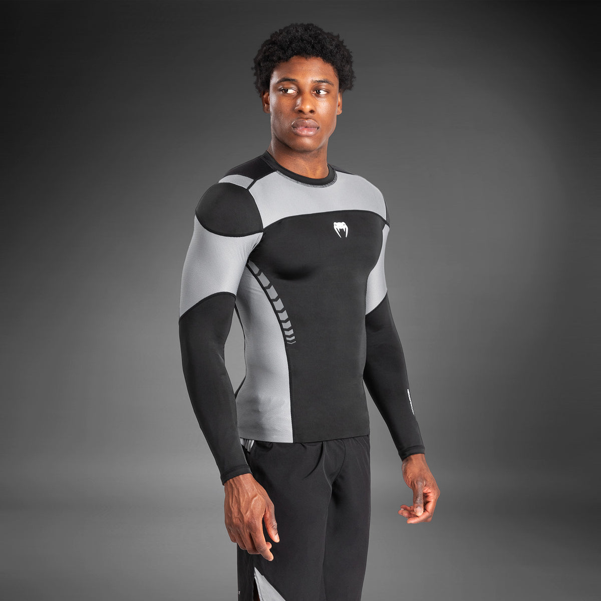 Rashguard À Manches Longues pour Hommes Venum Tempest - Noir/Gris - product-type_T-Shirts de Compression