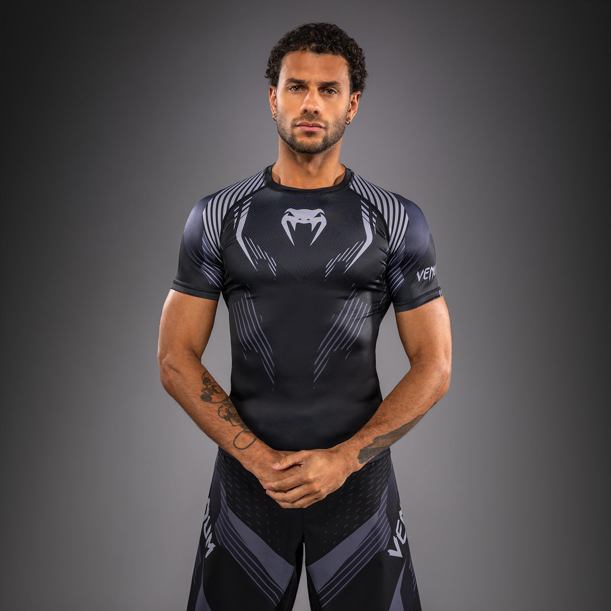 Rashguard à Manches Courtes Venum No-Gi 6.0 - Noir/Gris - product-type_T-Shirts de Compression