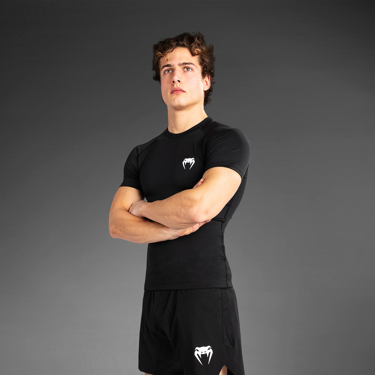 Rashguard à manches courtes pour hommes Venum Contender - Noir/Blanc - product-type_T-Shirts de Compression