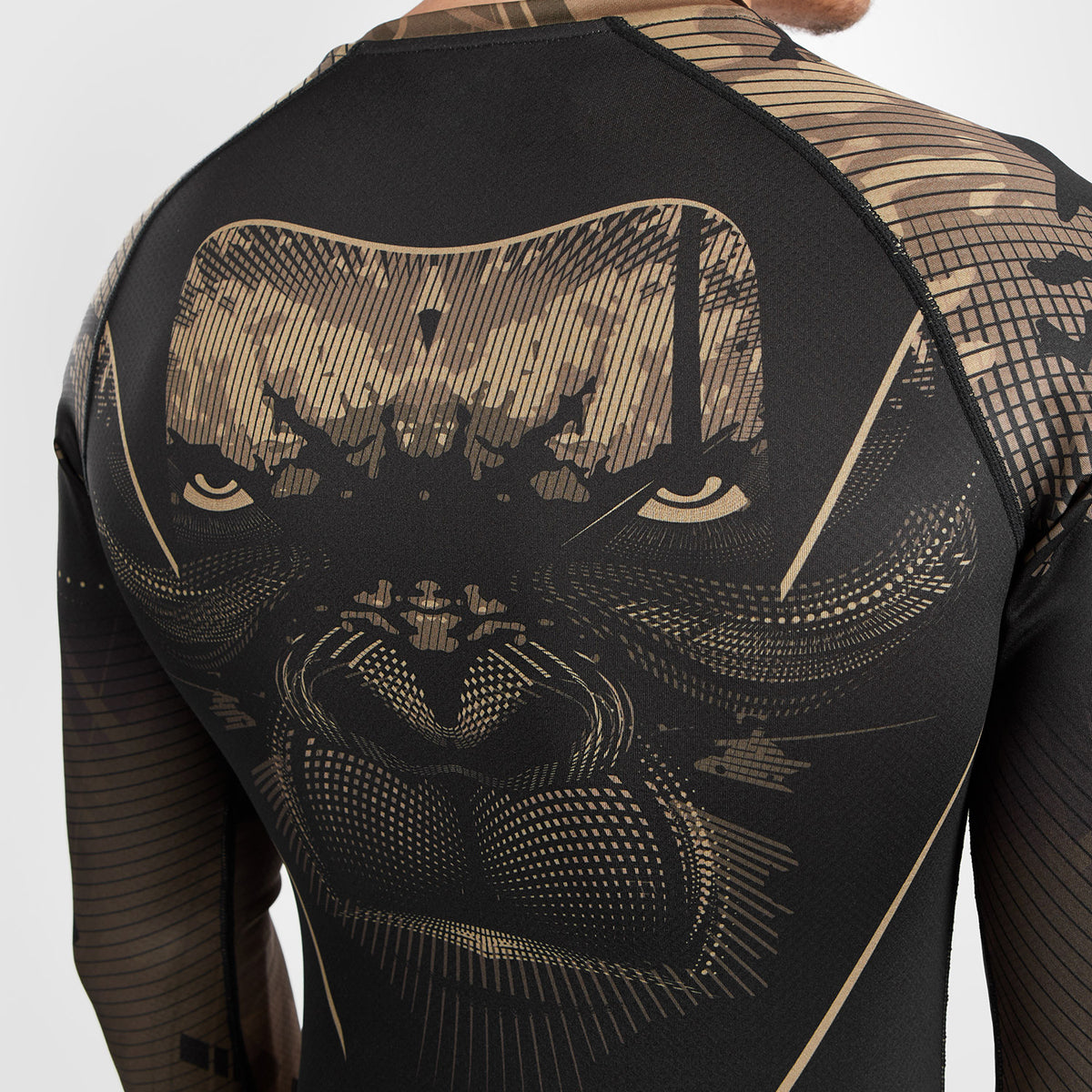 Rashguard à Manches Longues Venum Gorilla Jungle - Noir/Sable - product-type_T-Shirts de Compression