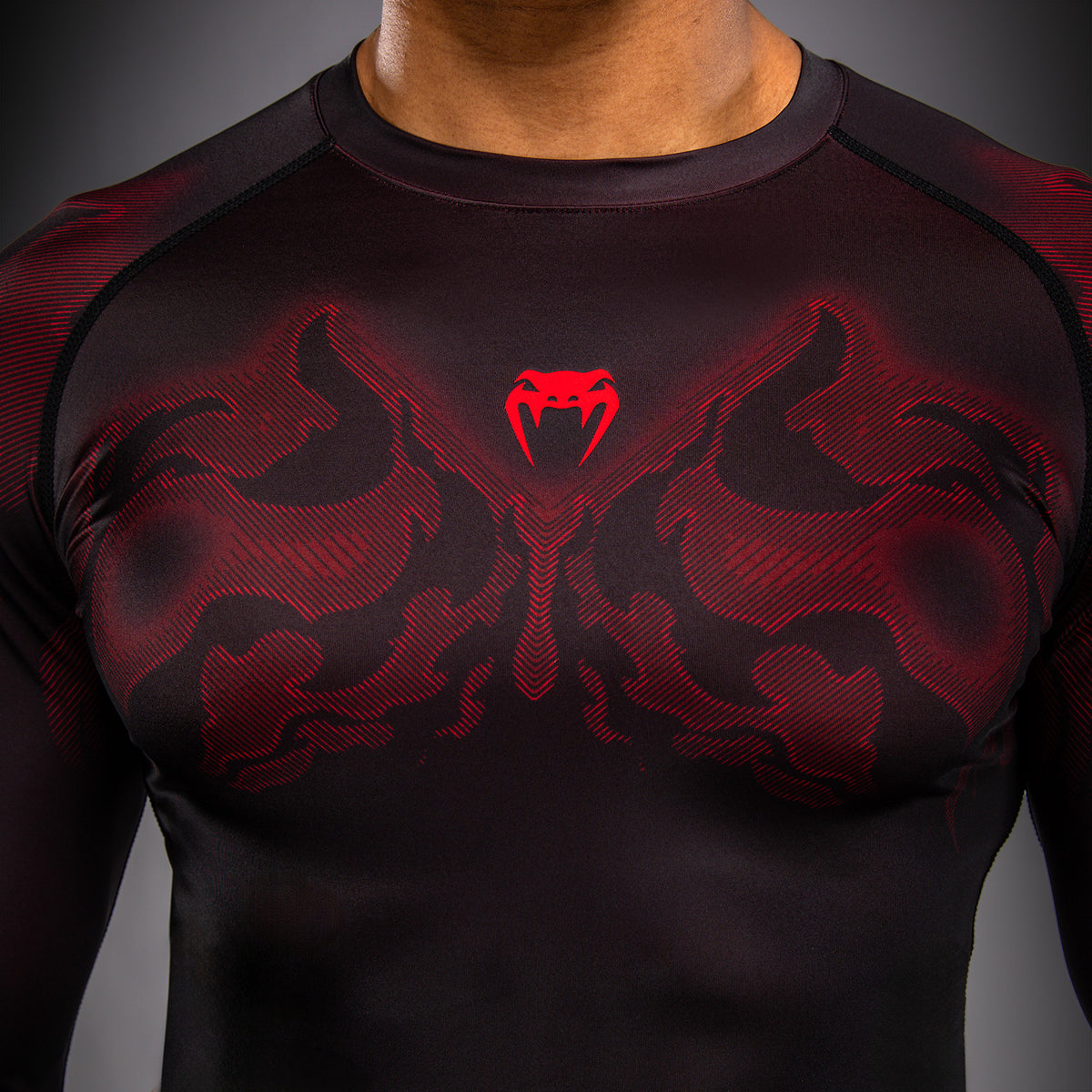 Rashguard à Manches Longues Venum Spectre – Noir/Rouge - product-type_T-Shirts de Compression