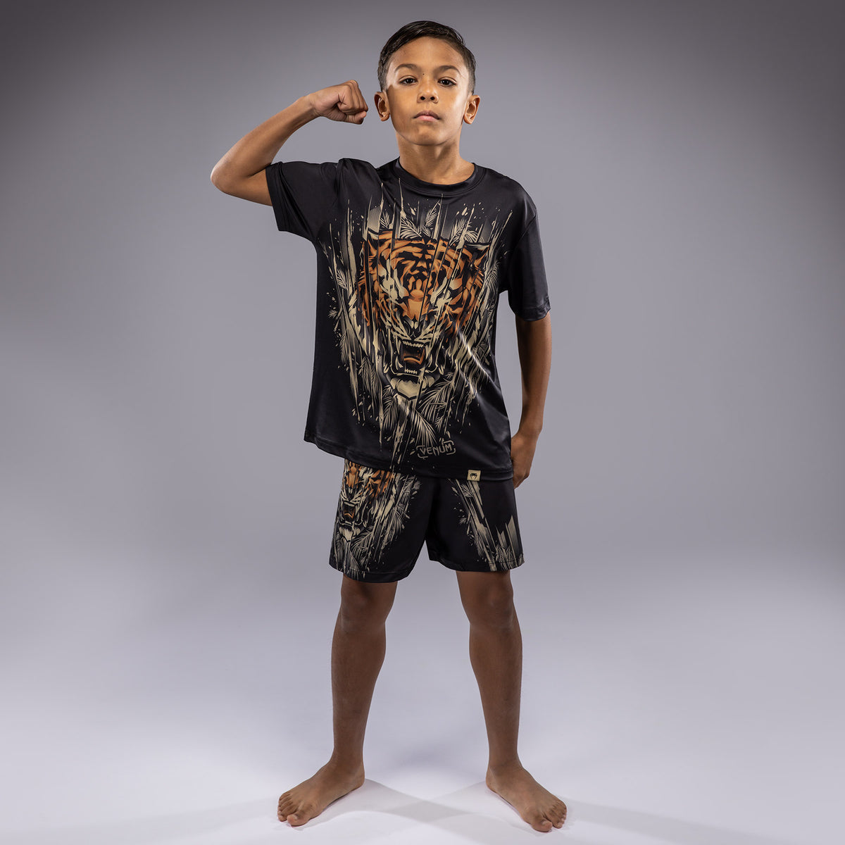 T-Shirt Dry-Tech Venum Tiger pour Enfants - Noir/Orange Néon - product-type_T-Shirts Dry Tech