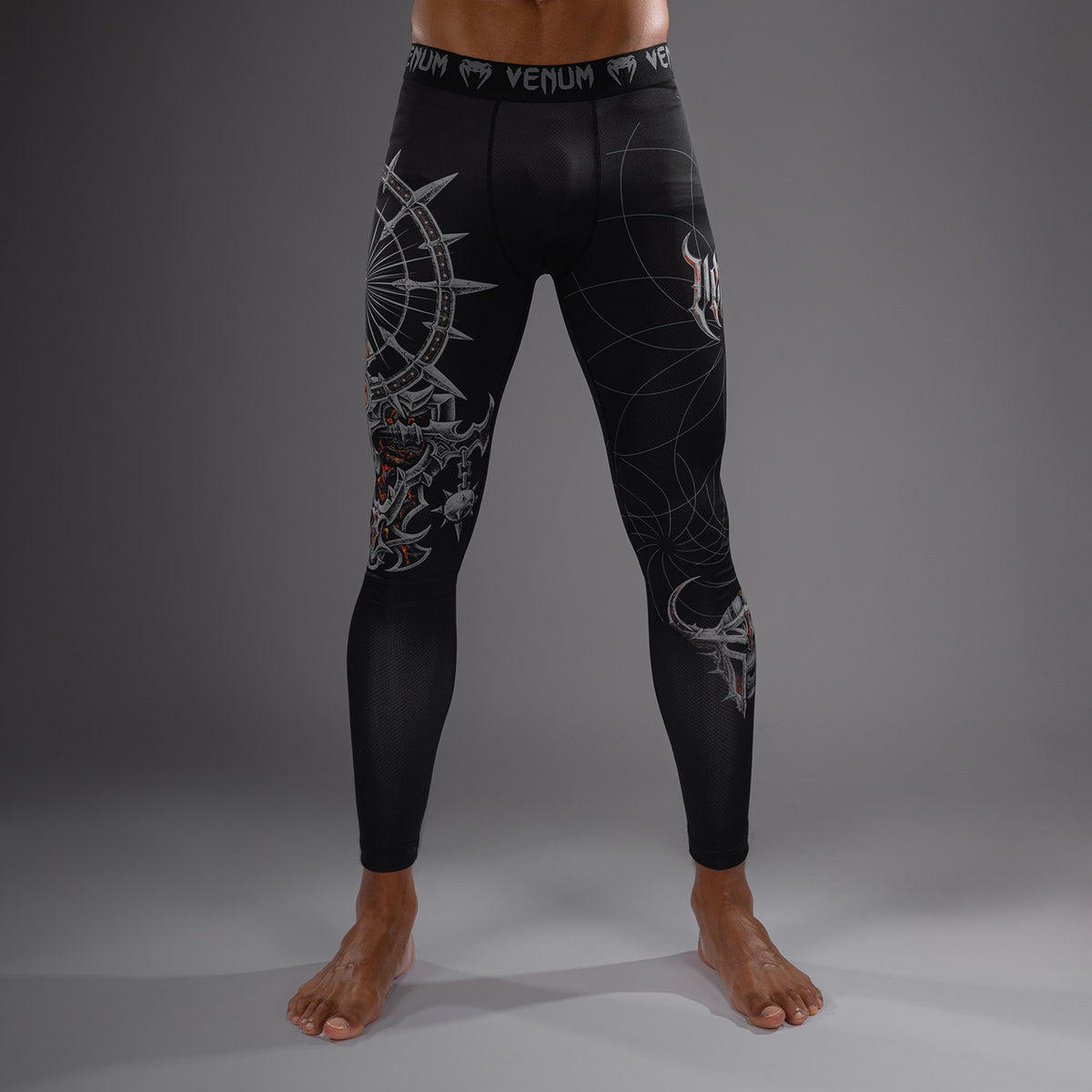Pantalon de Compression pour Hommes Venum Gladiator 5.0 - Noir/Argent - product-type_Pantalons de Compression