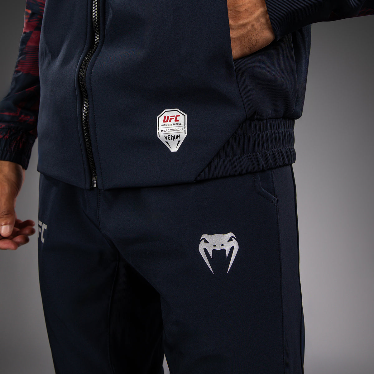 Sweat à capuche zippé Homme UFC Zenith by Venum Authentic Fight Week - Bleu marine/Bordeaux/Argent - product-type_Vestes