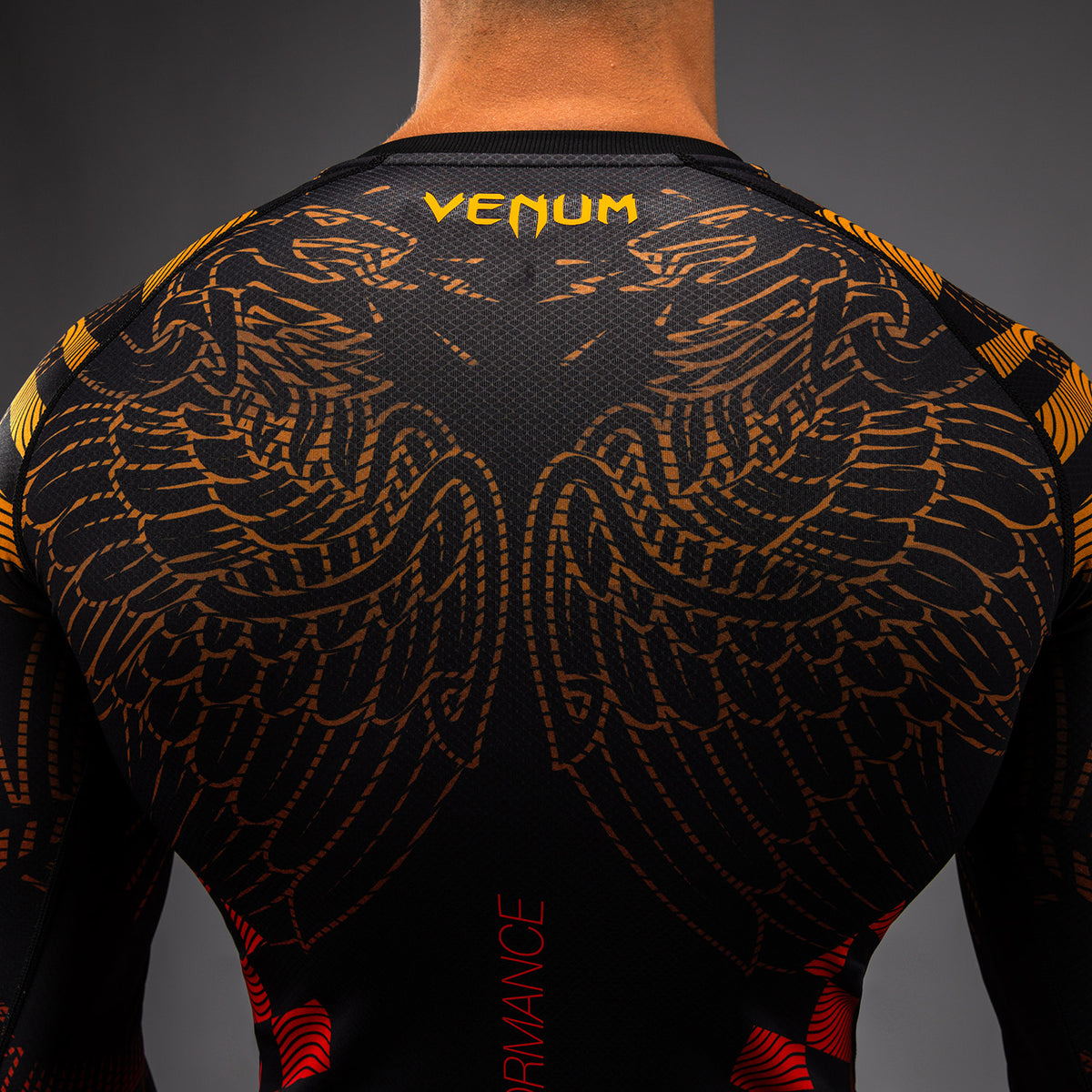 Rashguard Manches Longues Venum Quetzal Fury - Noir/Rouge Fury/Mandarine - product-type_T-Shirts de Compression