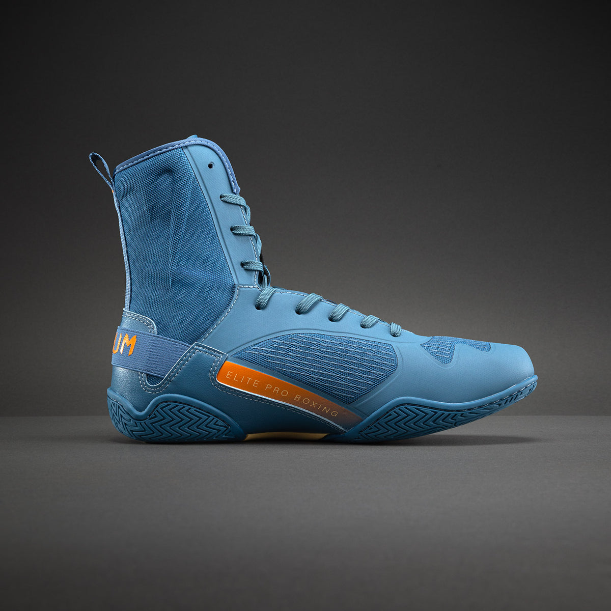 Chaussures de Boxe Venum Elite Neo – Bleu Acier/Orange - product-type_Chaussures de boxe