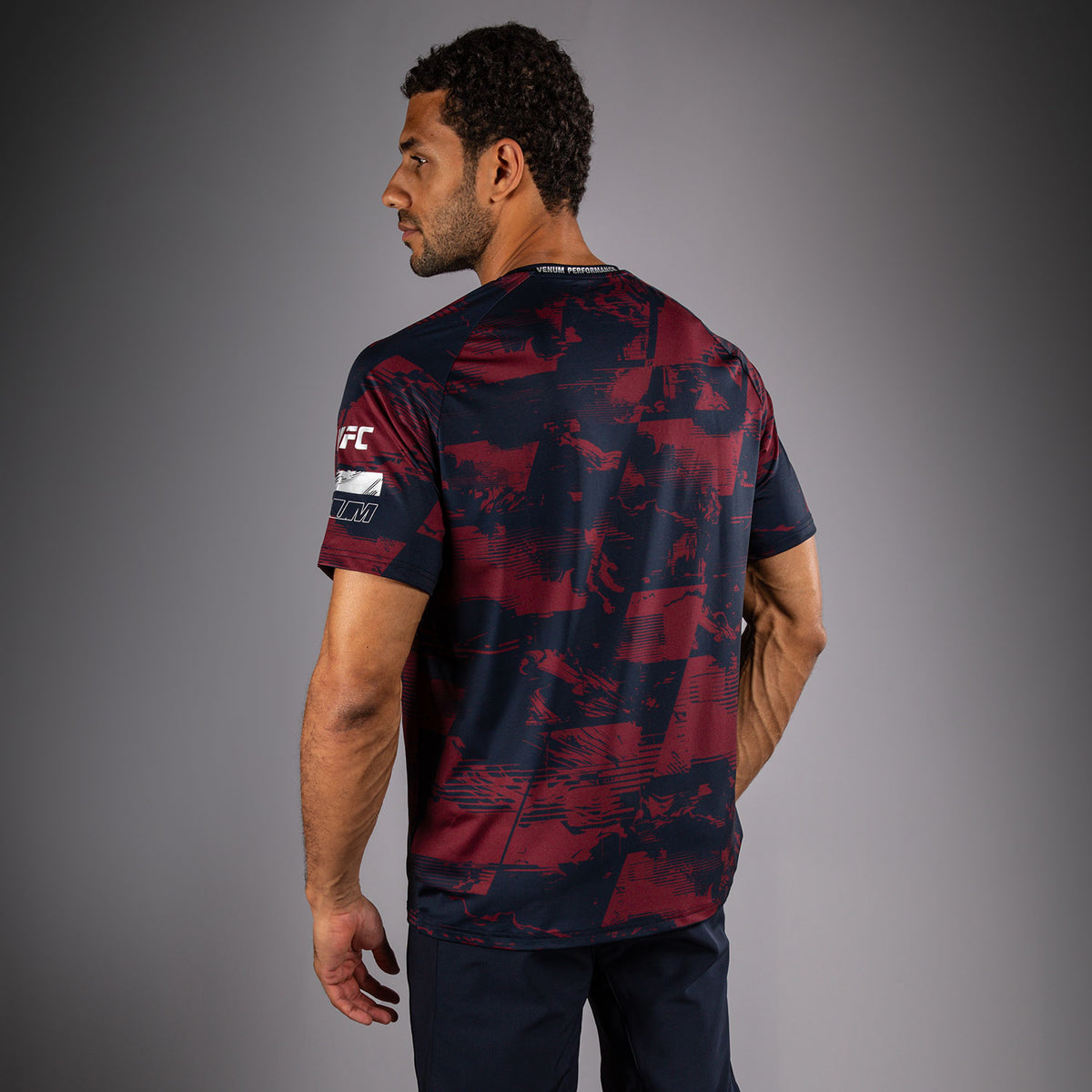 T-shirt manches courtes Performance Homme UFC Zenith by Venum Authentic Fight Week - Bleu marine/Bordeaux/Argent - product-type_T-Shirts Dry Tech