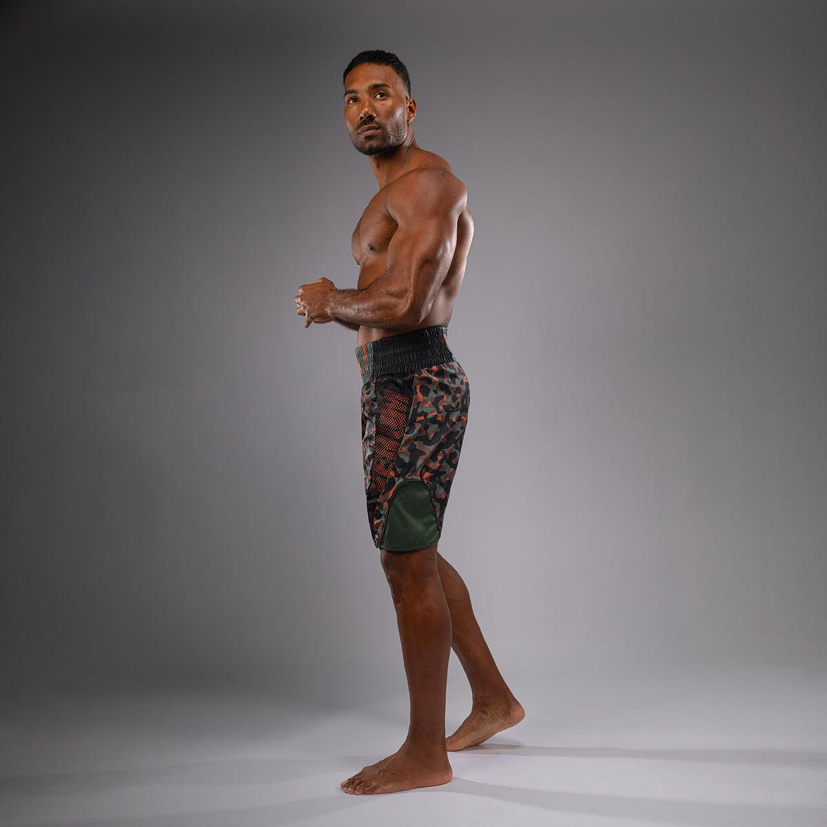 Short de boxe Venum Jungle Ops - Kaki/Orange - product-type_Shorts de boxe