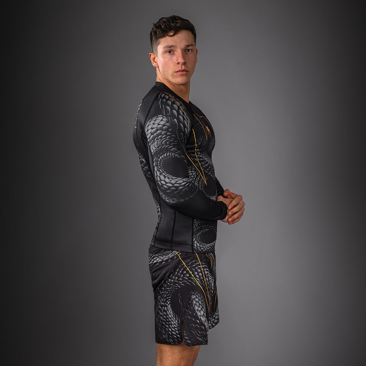 Rashguard à Manches Longues Venum Matupa - Noir/Gris/Or - product-type_T-Shirts de Compression