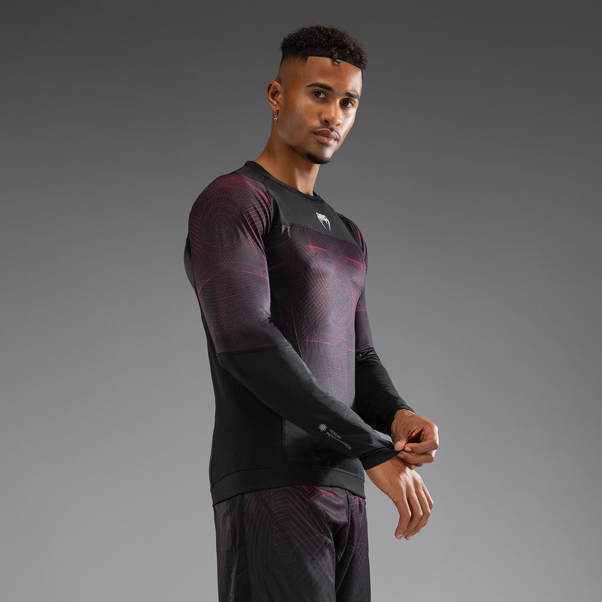 Rashguard à Manches Longues Venum G-Fit Air pour Hommes - Noir Profond/Rouge Feu - product-type_T-Shirts de Compression