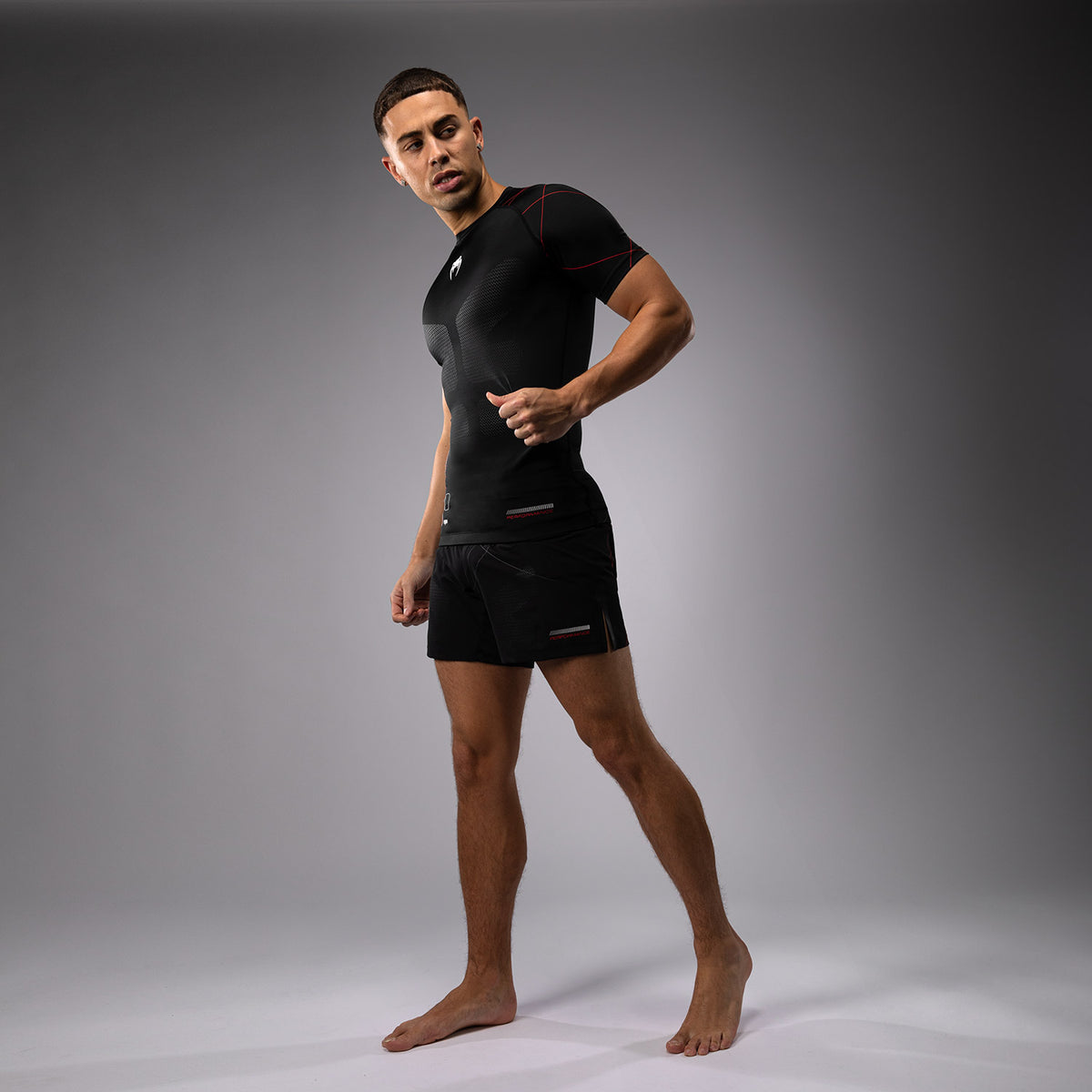 Rashguard Manches Courtes Venum Tactical XT- Noir/Rouge Feu - product-type_T-Shirts de Compression